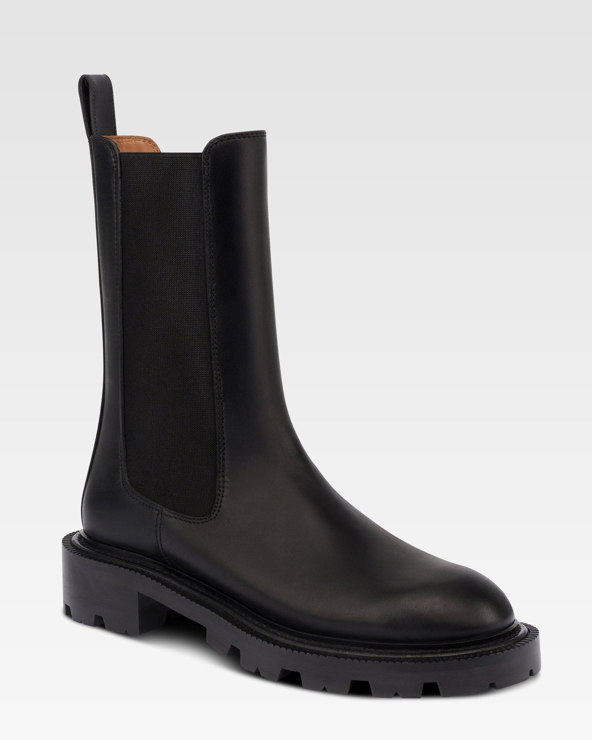 Botines de piel de becerro color negro