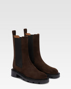 Botines de ante de becerro color ebano