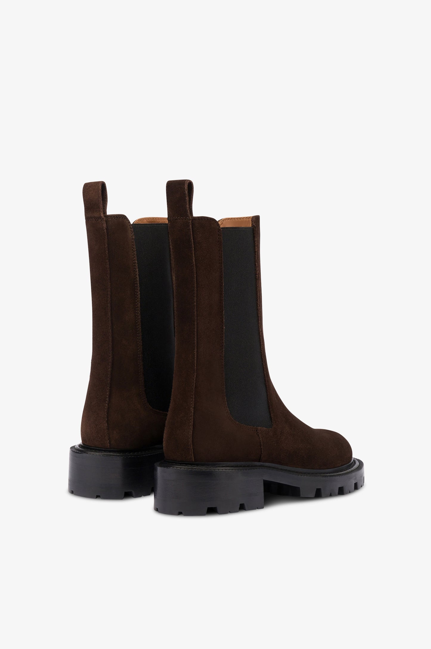 Ankle boots in ebony calf suede leather