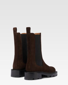 Botines de ante de becerro color ebano