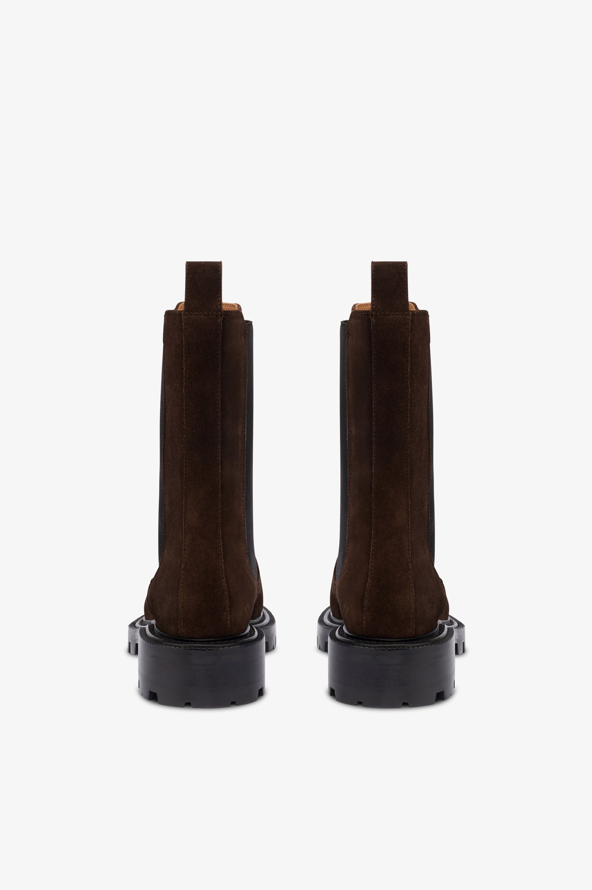 Ankle boots in ebony calf suede leather