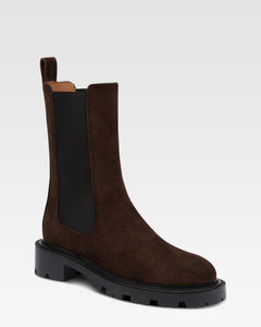 Botines de ante de becerro color ebano