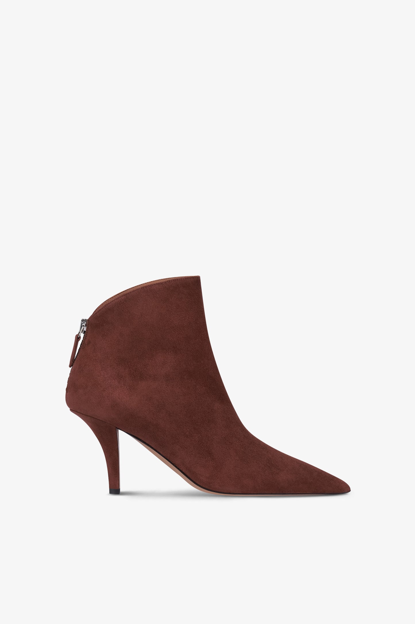 Bottines en cuir suede acajou