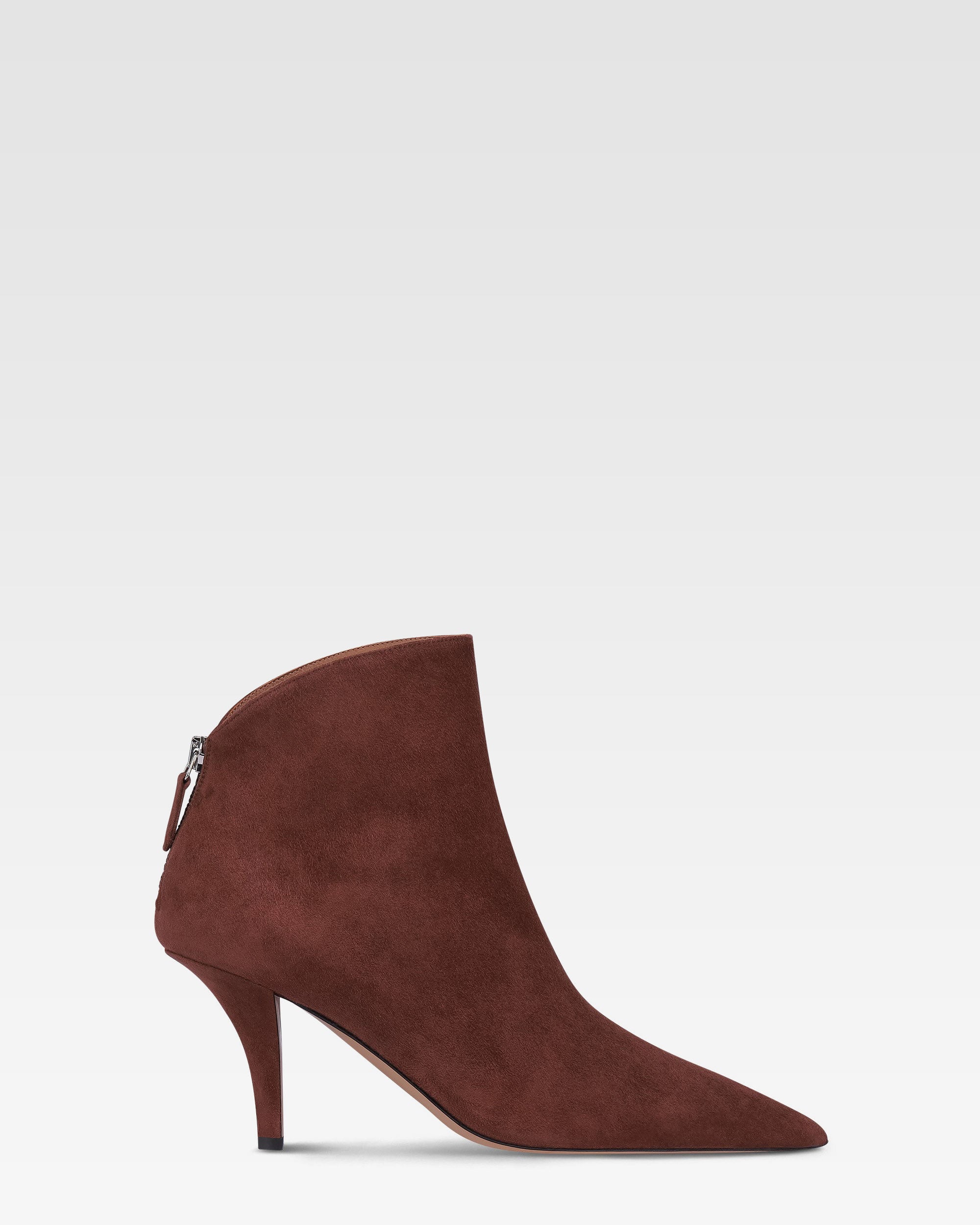 Ankle boots in mahogany suede leather