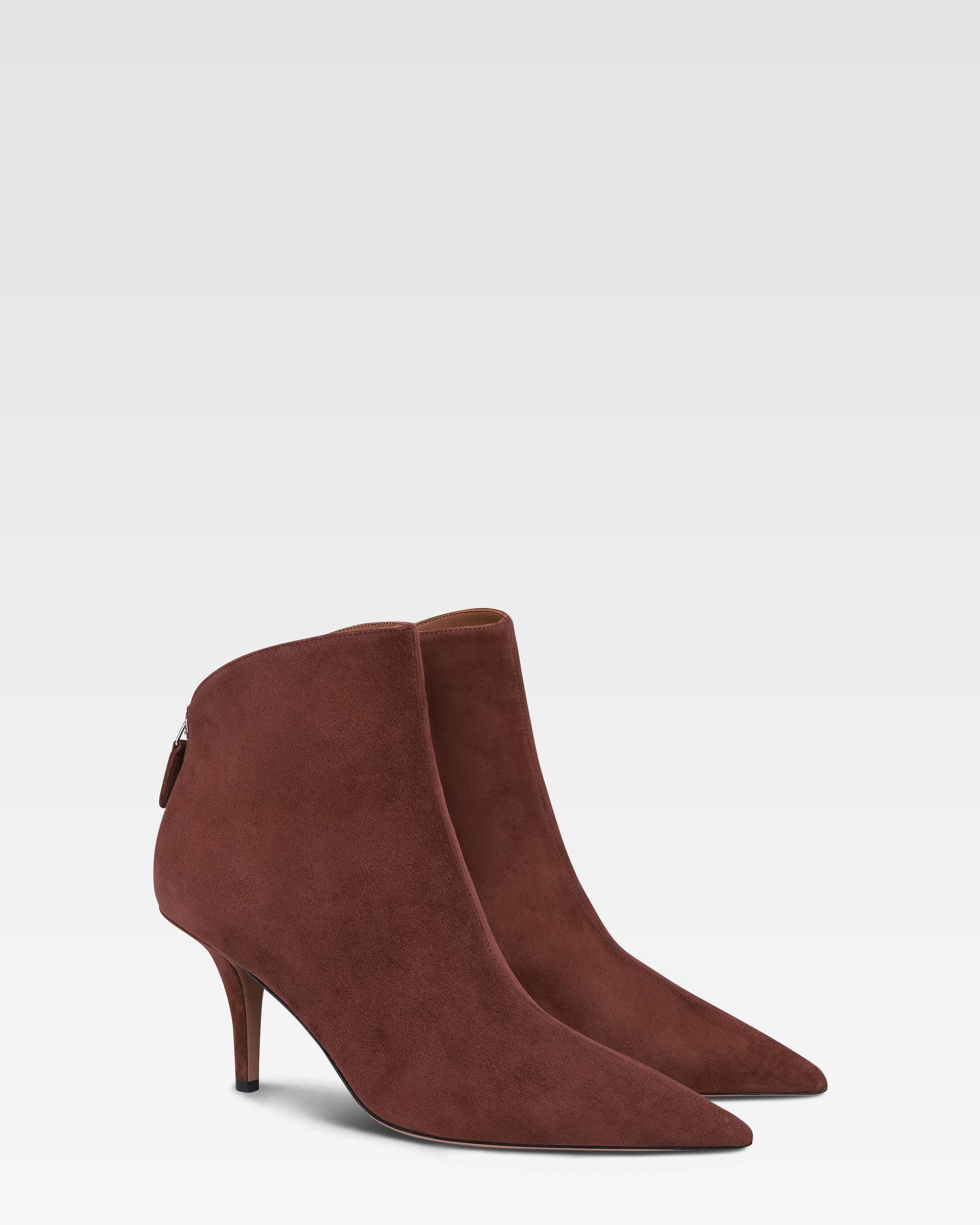 Ankle boots in mahogany suede leather