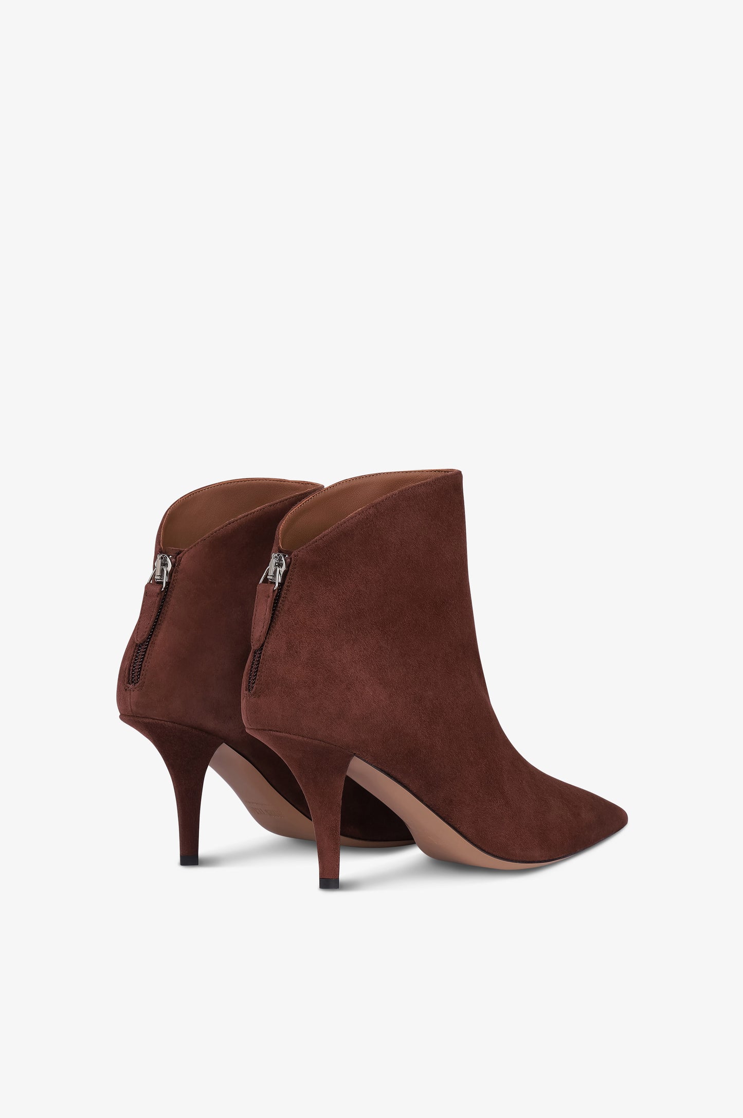 Bottines en cuir suede acajou
