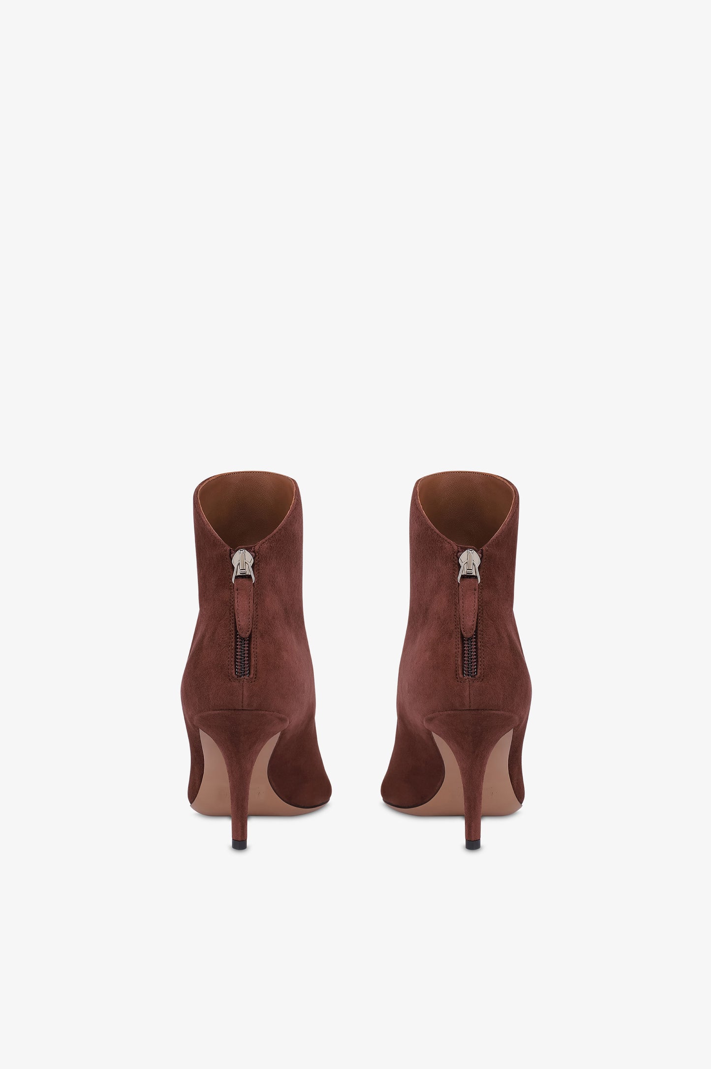 Bottines en cuir suede acajou