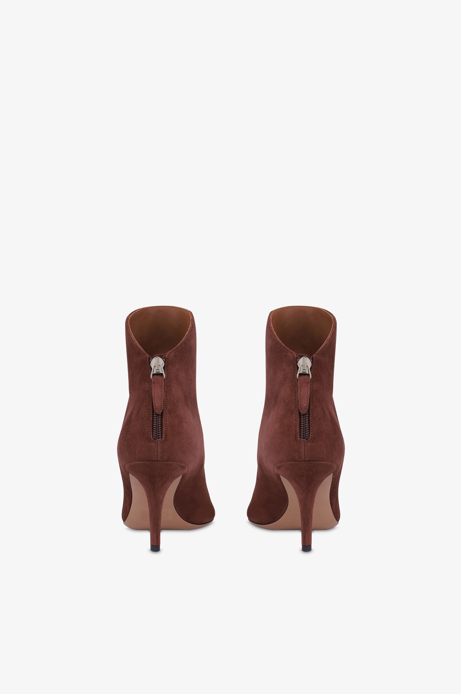 Bottines en cuir suede acajou