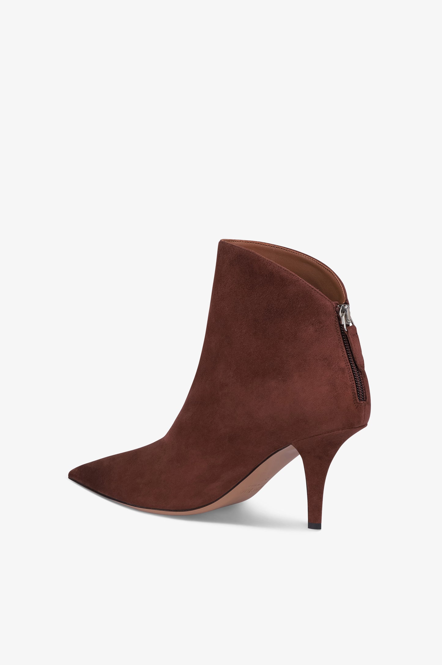 Bottines en cuir suede acajou