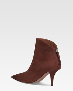 Botines de ante color caoba