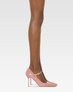 Zapatos de tacon en charol nude oscuro