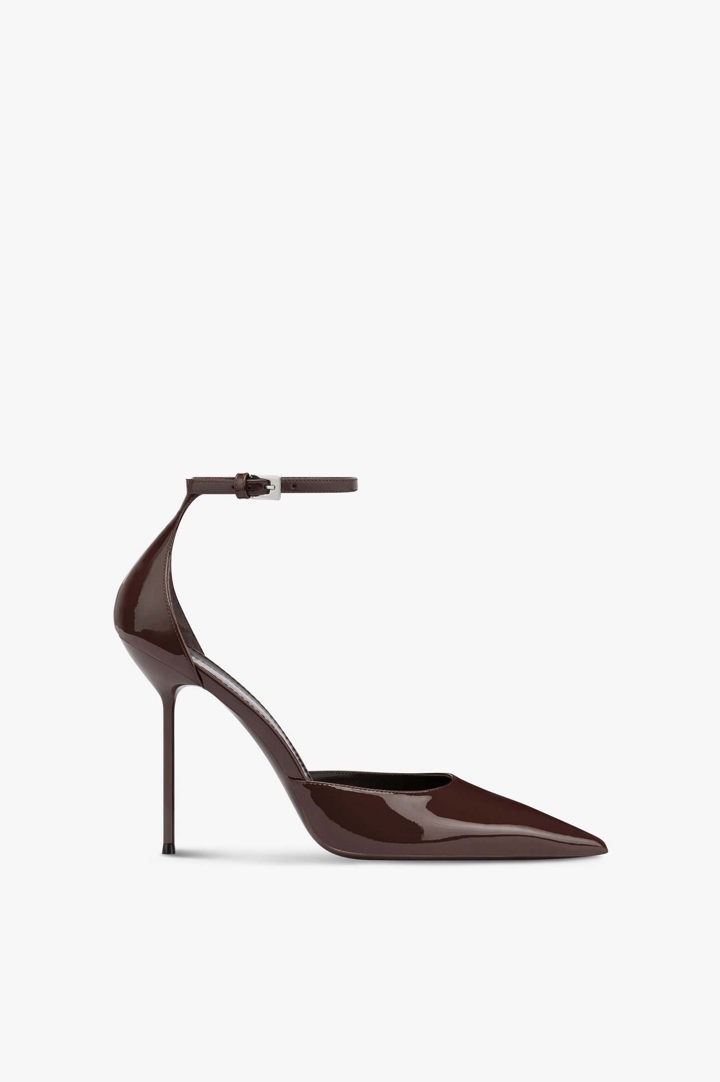 Ankle strap pumps  in vernice ebano