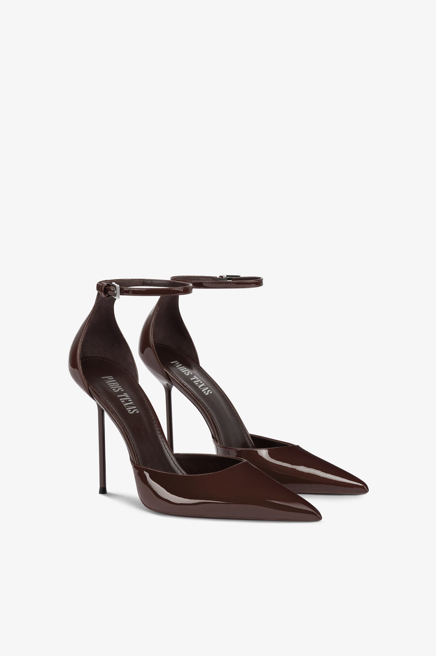 Ankle strap pumps  in vernice ebano