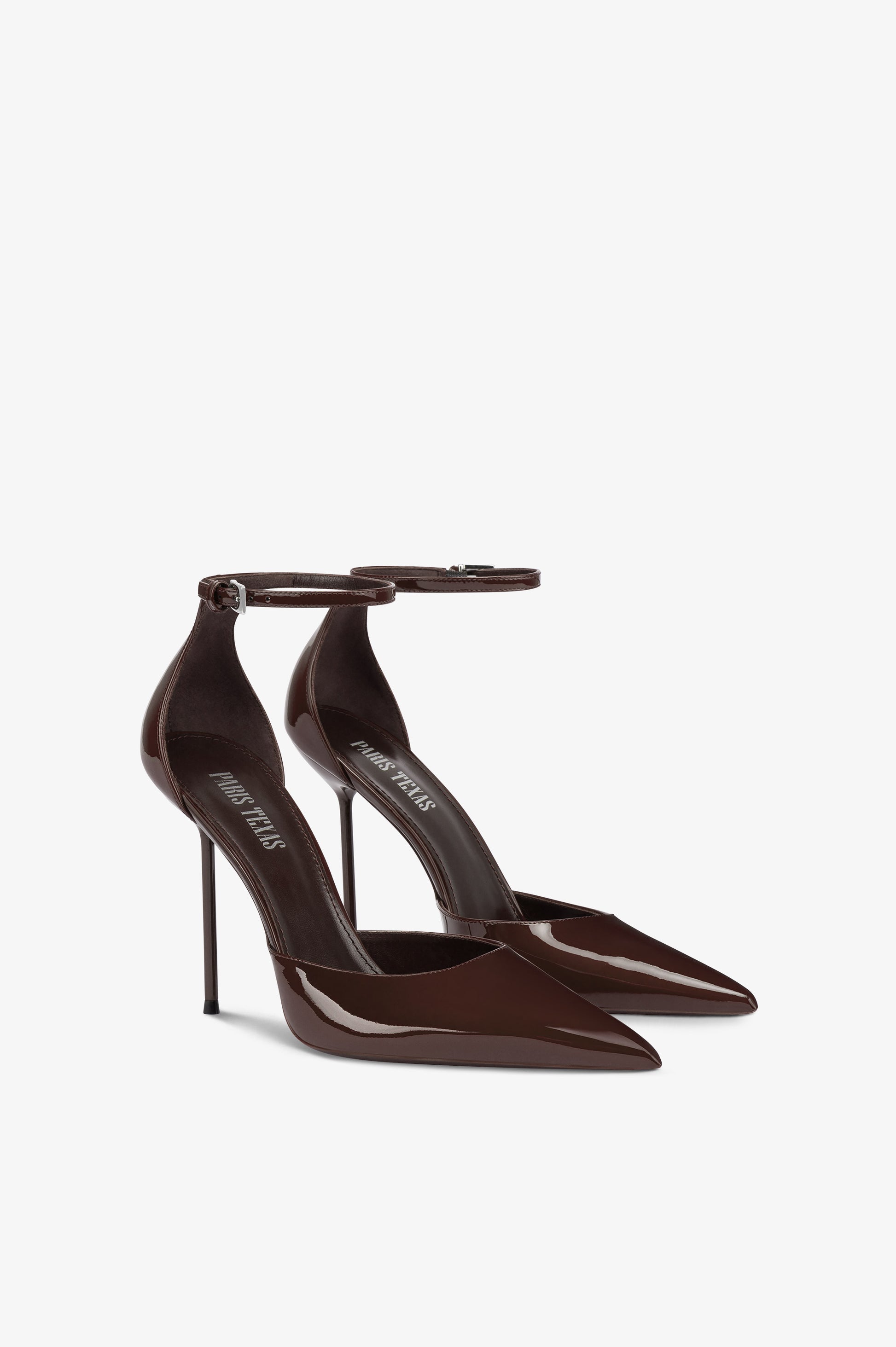 Ankle strap pumps  in vernice ebano