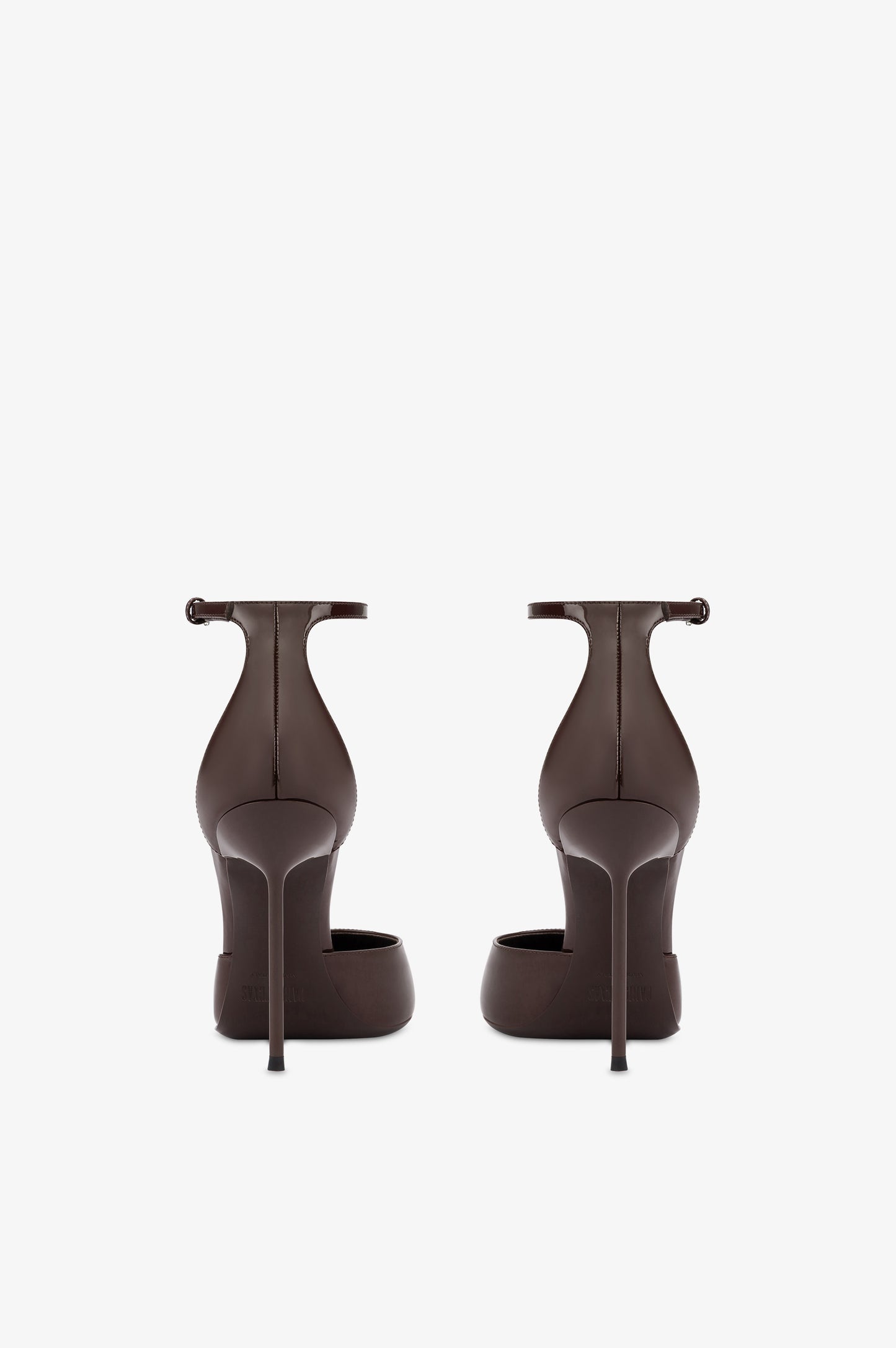 Ankle strap pumps  in vernice ebano