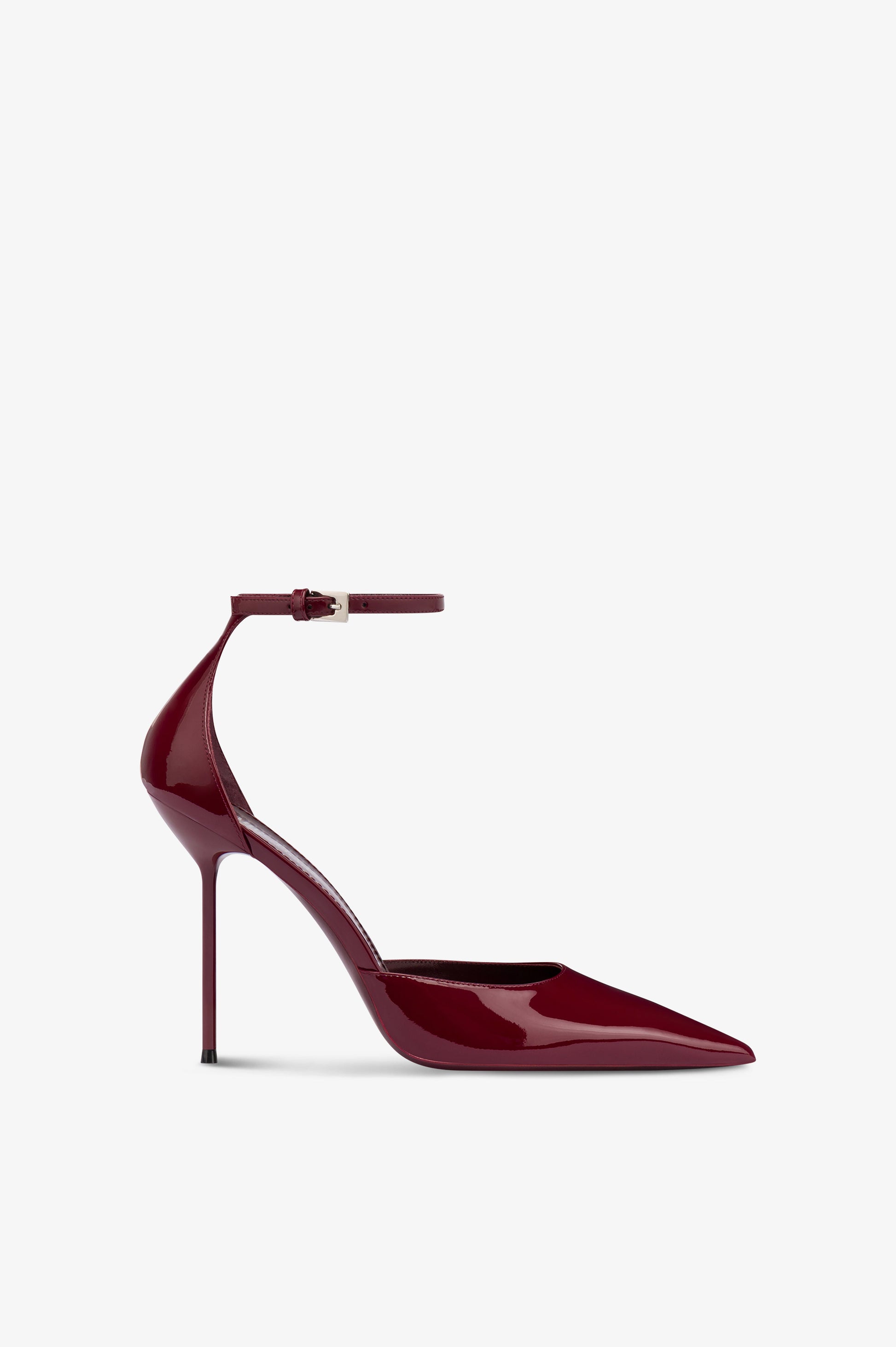 Ankle strap pumps  in vernice rouge noir