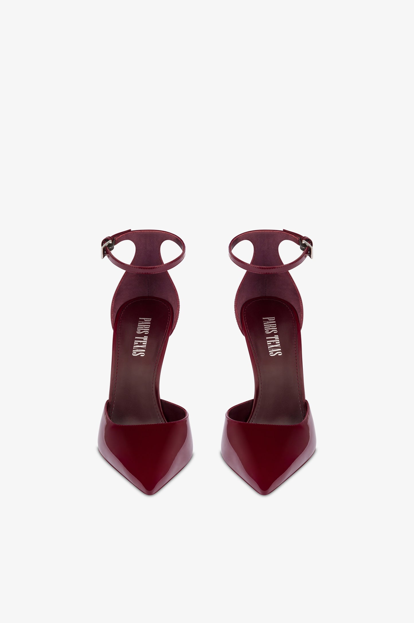 Ankle strap pumps  in vernice rouge noir
