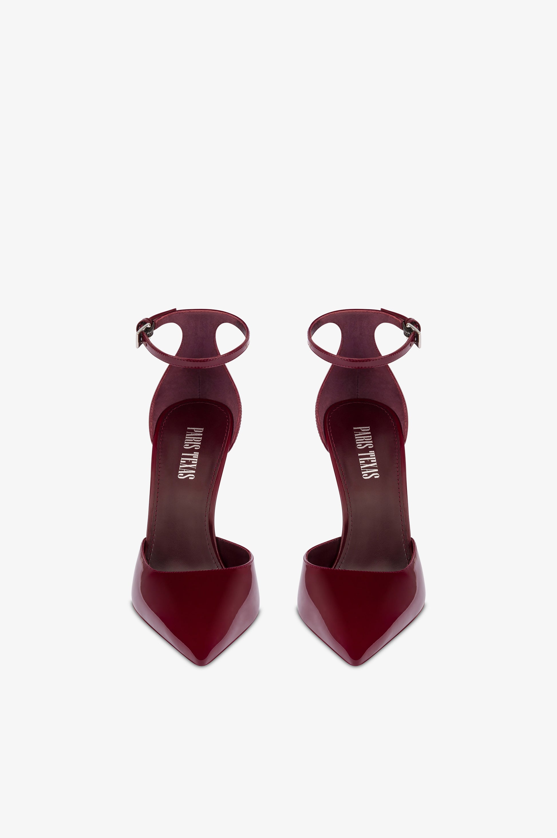 Ankle strap pumps  in vernice rouge noir