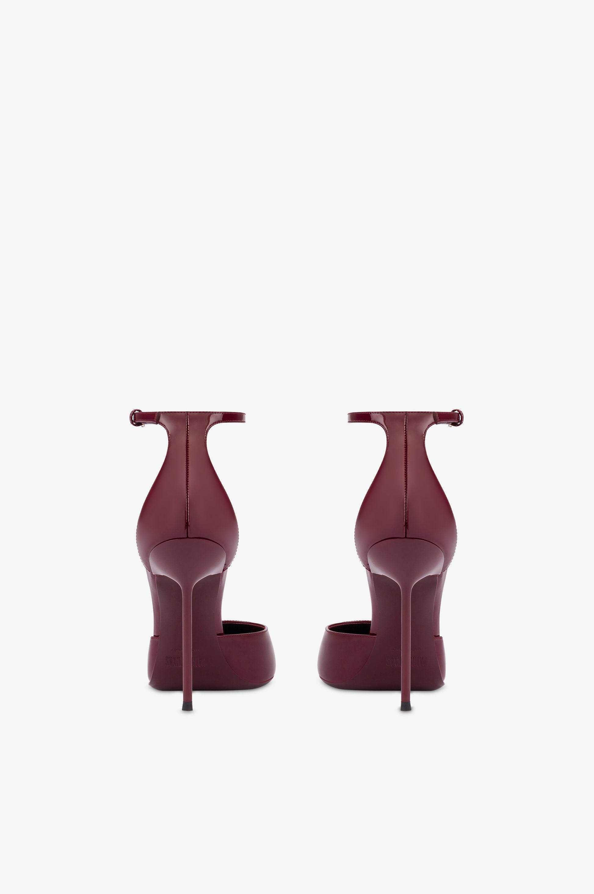 Ankle strap pumps  in vernice rouge noir