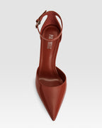 Ankle-strap pumps in desert rose patent leather