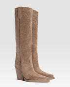 VELOURSLEDER WESTERN STIEFEL
