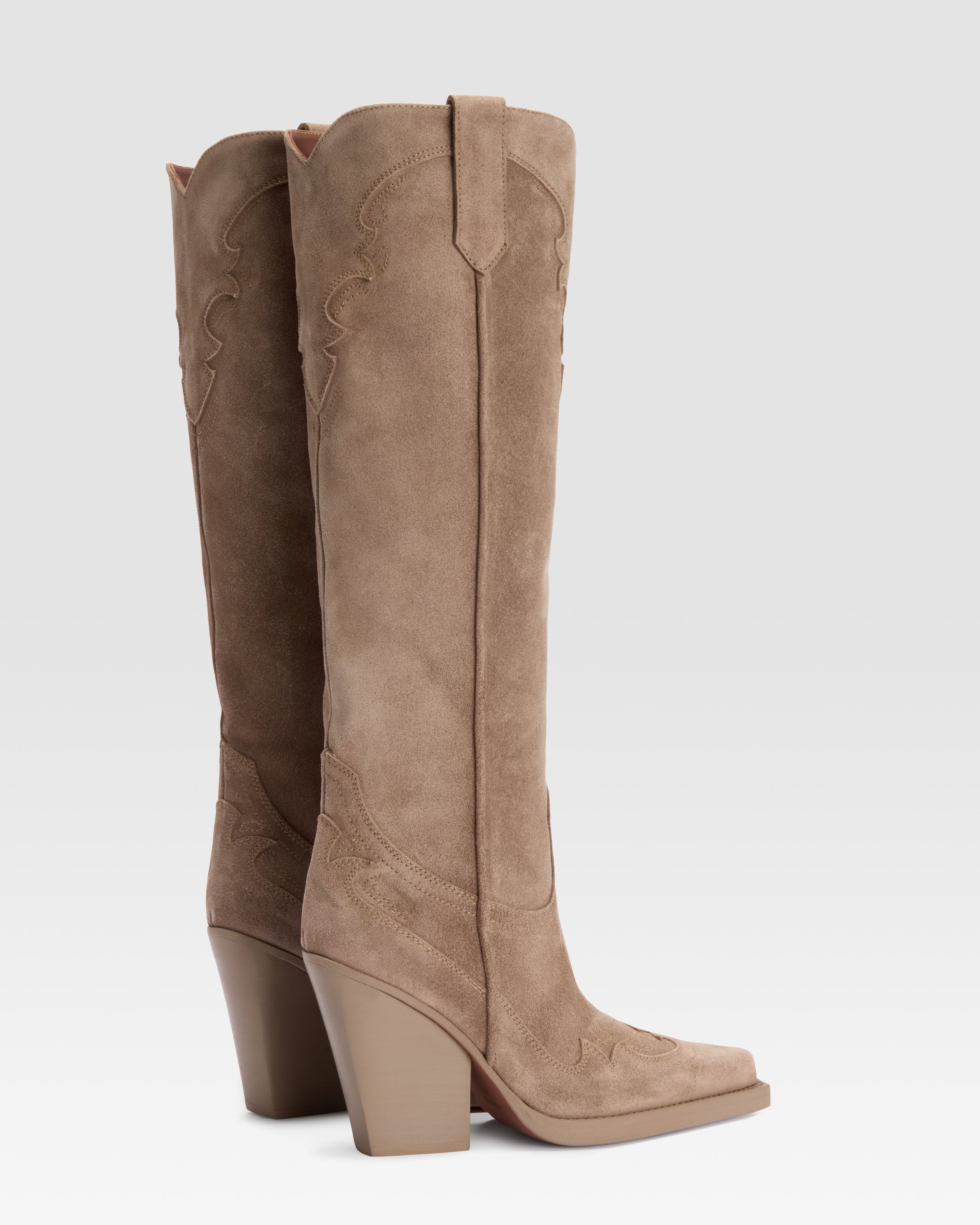 VELOURSLEDER WESTERN STIEFEL