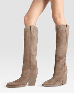 VELOURSLEDER WESTERN STIEFEL
