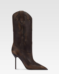 Botas de piel cepillada de color ebano. — Ebano