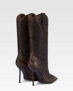 Stivali in pelle spazzolata ebano