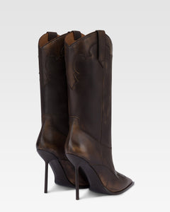 Stivali in pelle spazzolata ebano