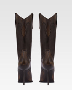 Stivali in pelle spazzolata ebano