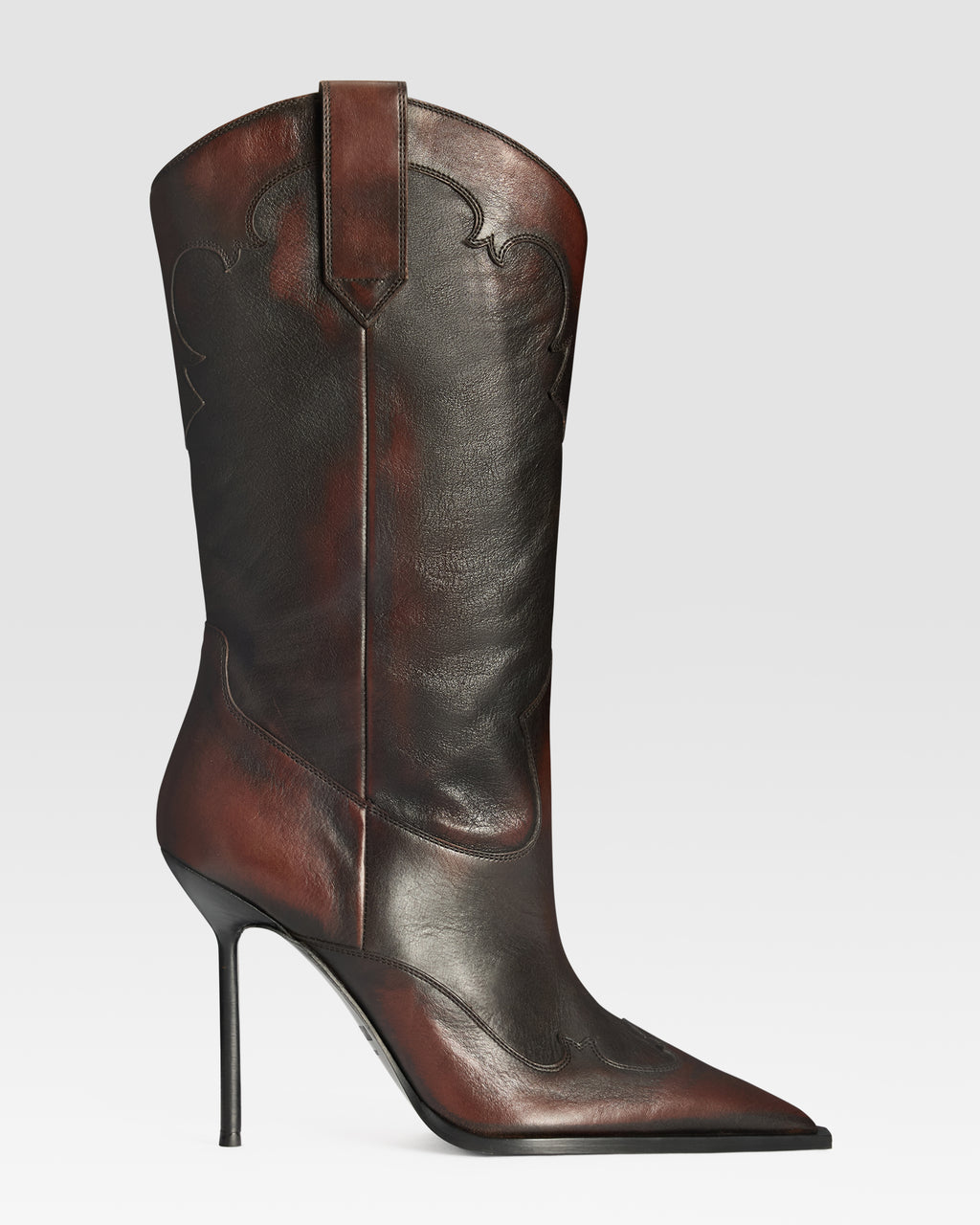 BOTTE EN CUIR BROSSE EFFET VINTAGE