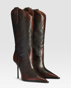 BOTTE EN CUIR BROSSE EFFET VINTAGE