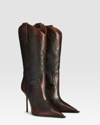 BOTTE EN CUIR BROSSE EFFET VINTAGE