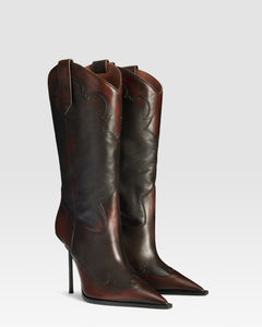 BOTTE EN CUIR BROSSE EFFET VINTAGE