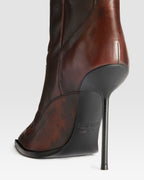 BOTTE EN CUIR BROSSE EFFET VINTAGE