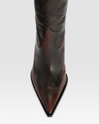 BOTTE EN CUIR BROSSE EFFET VINTAGE