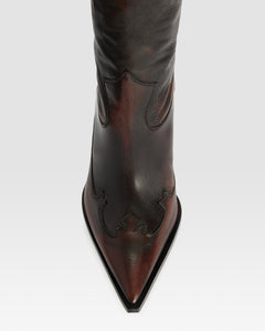 BOTTE EN CUIR BROSSE EFFET VINTAGE