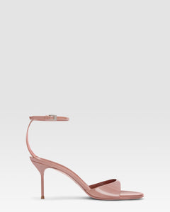 Sandales a bride cheville en cuir verni couleur rose du Texas