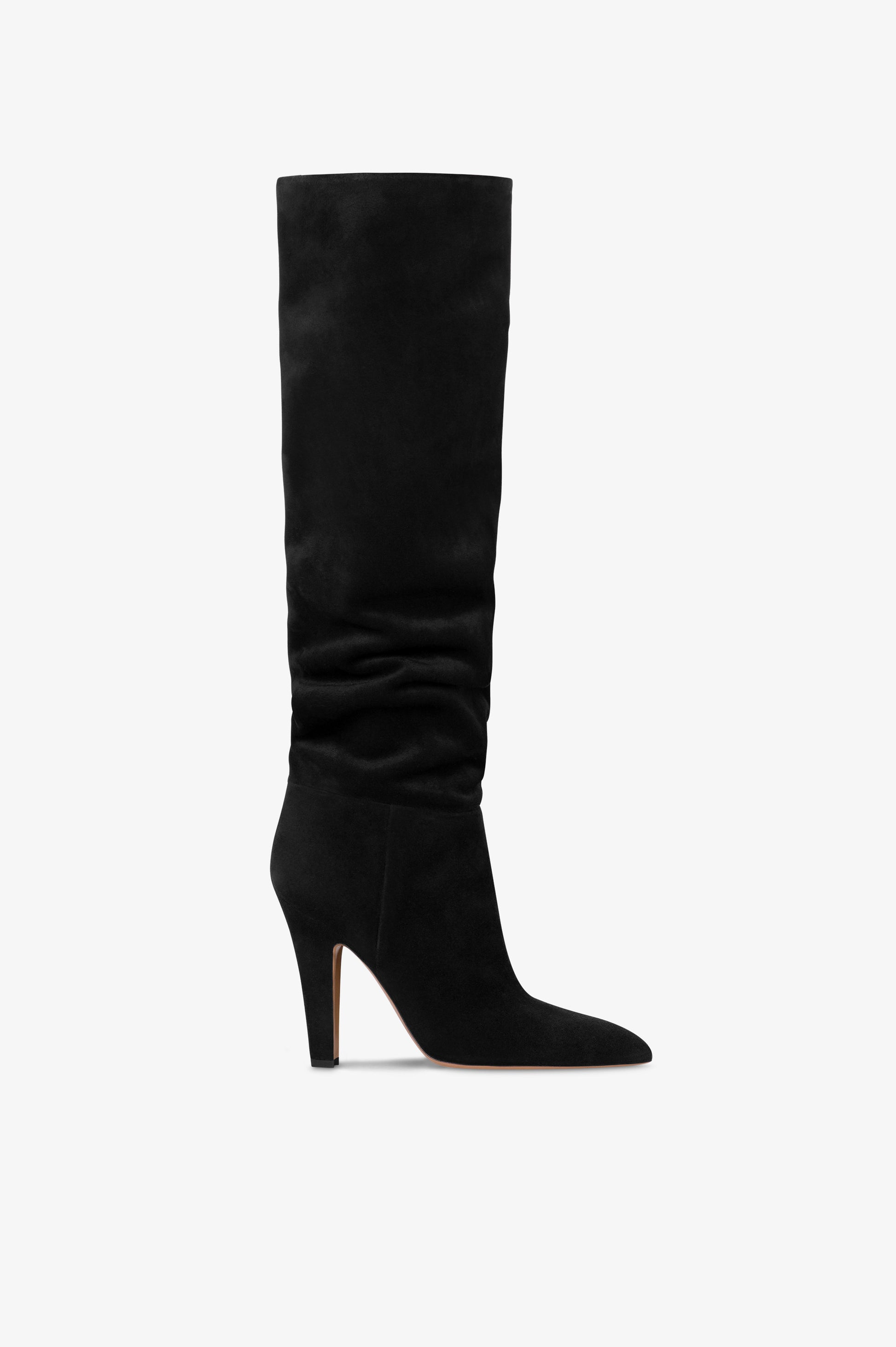 Boots in black calf suede leather.