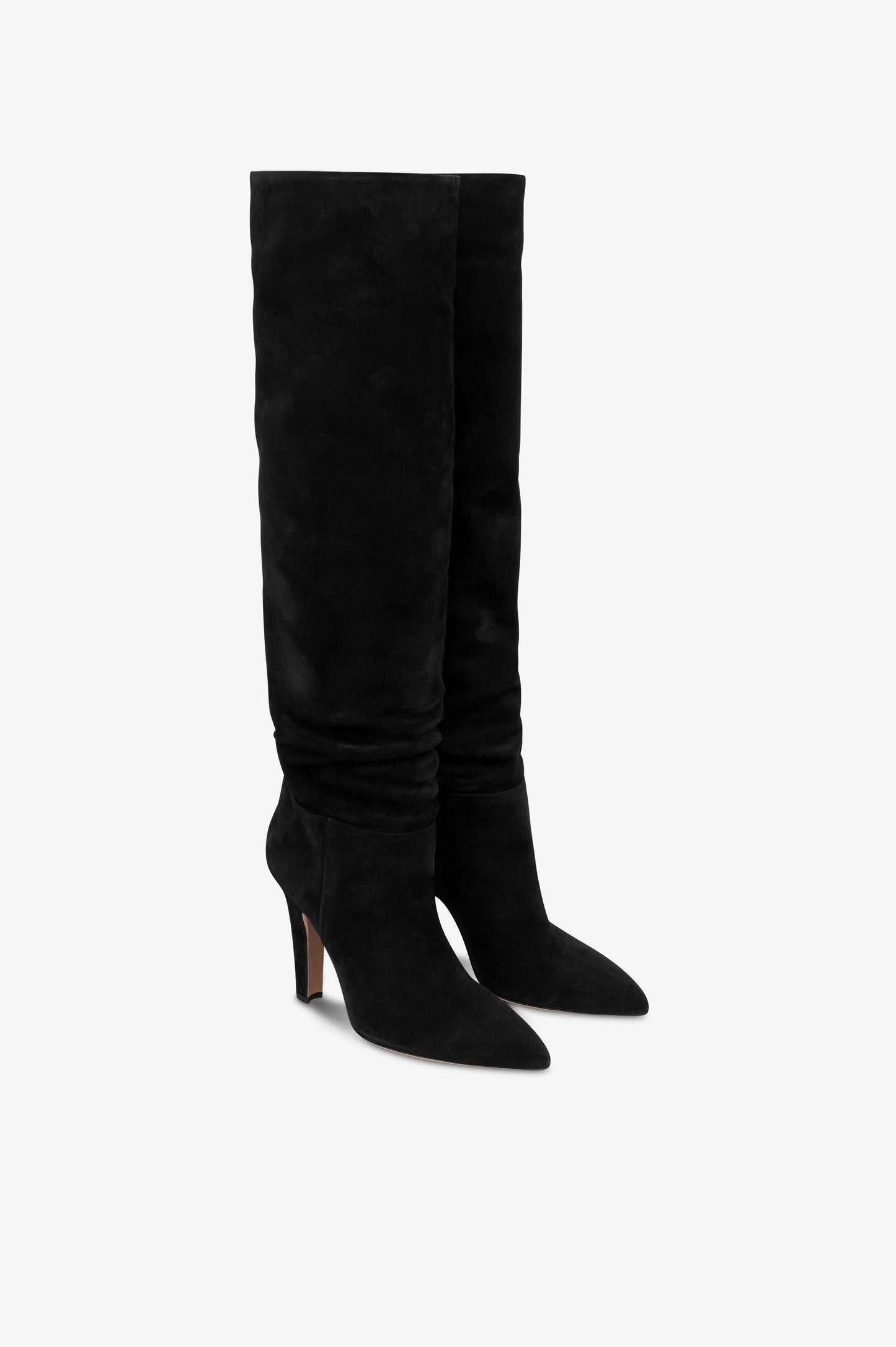 Boots in black calf suede leather.
