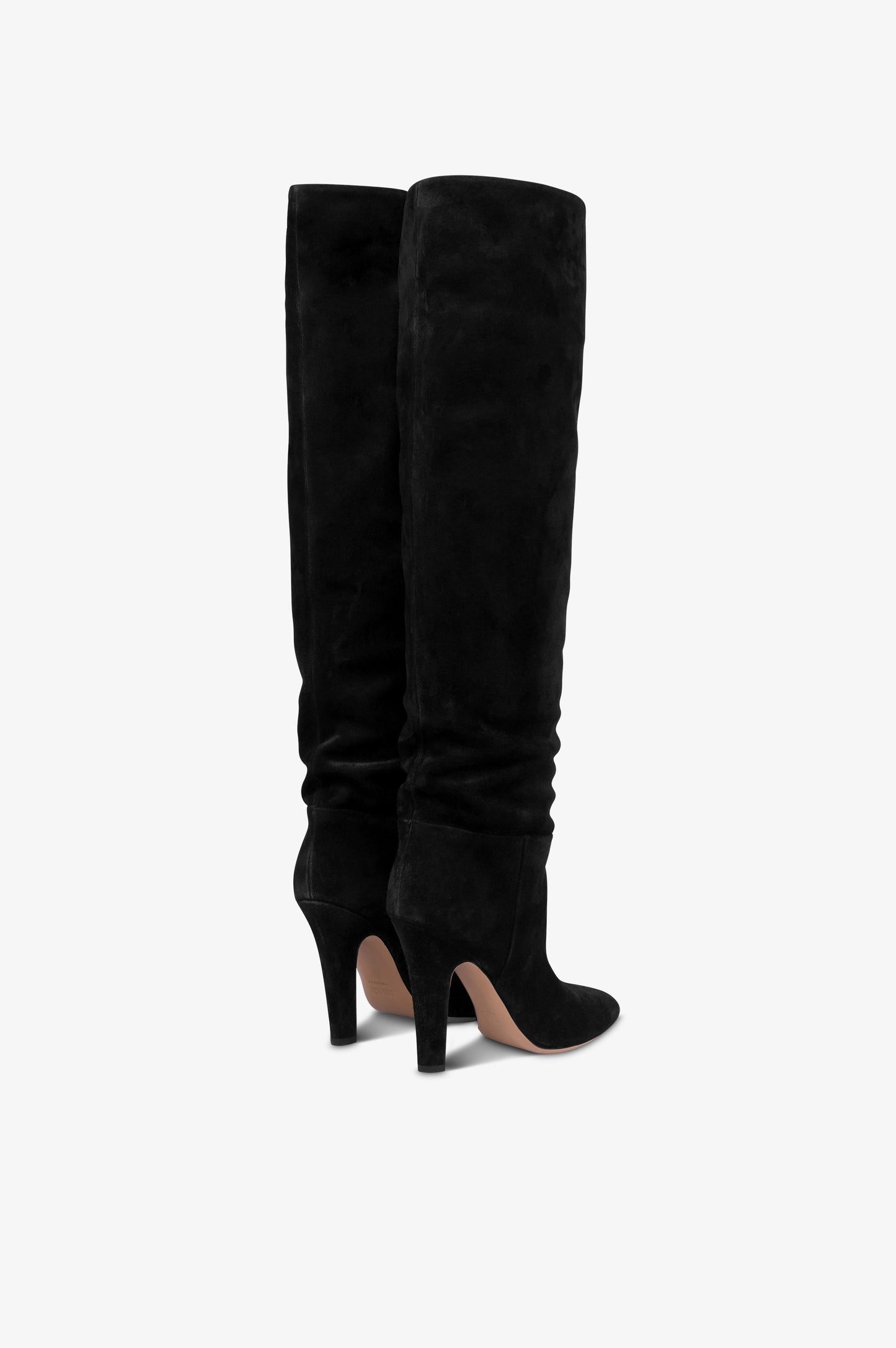 Boots in black calf suede leather.