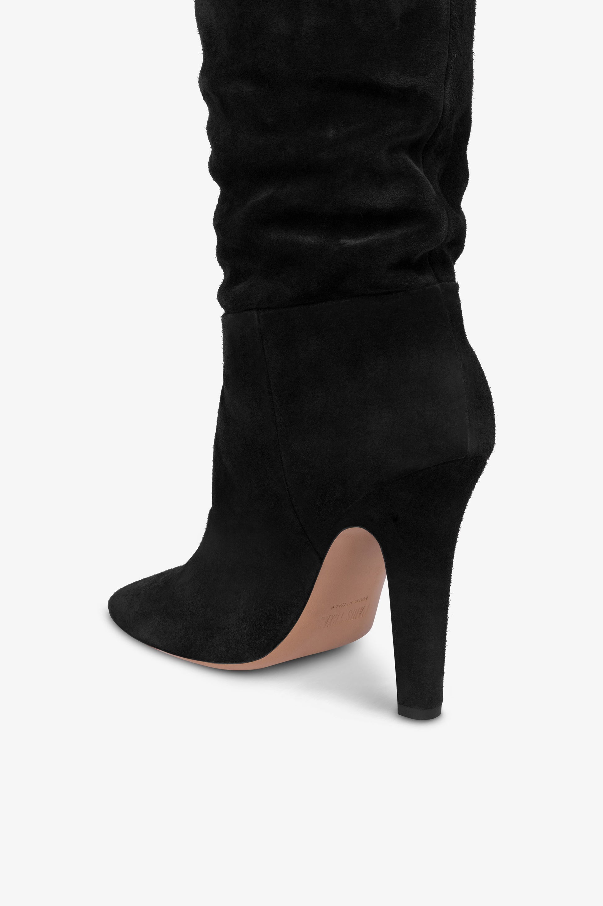 Boots in black calf suede leather.