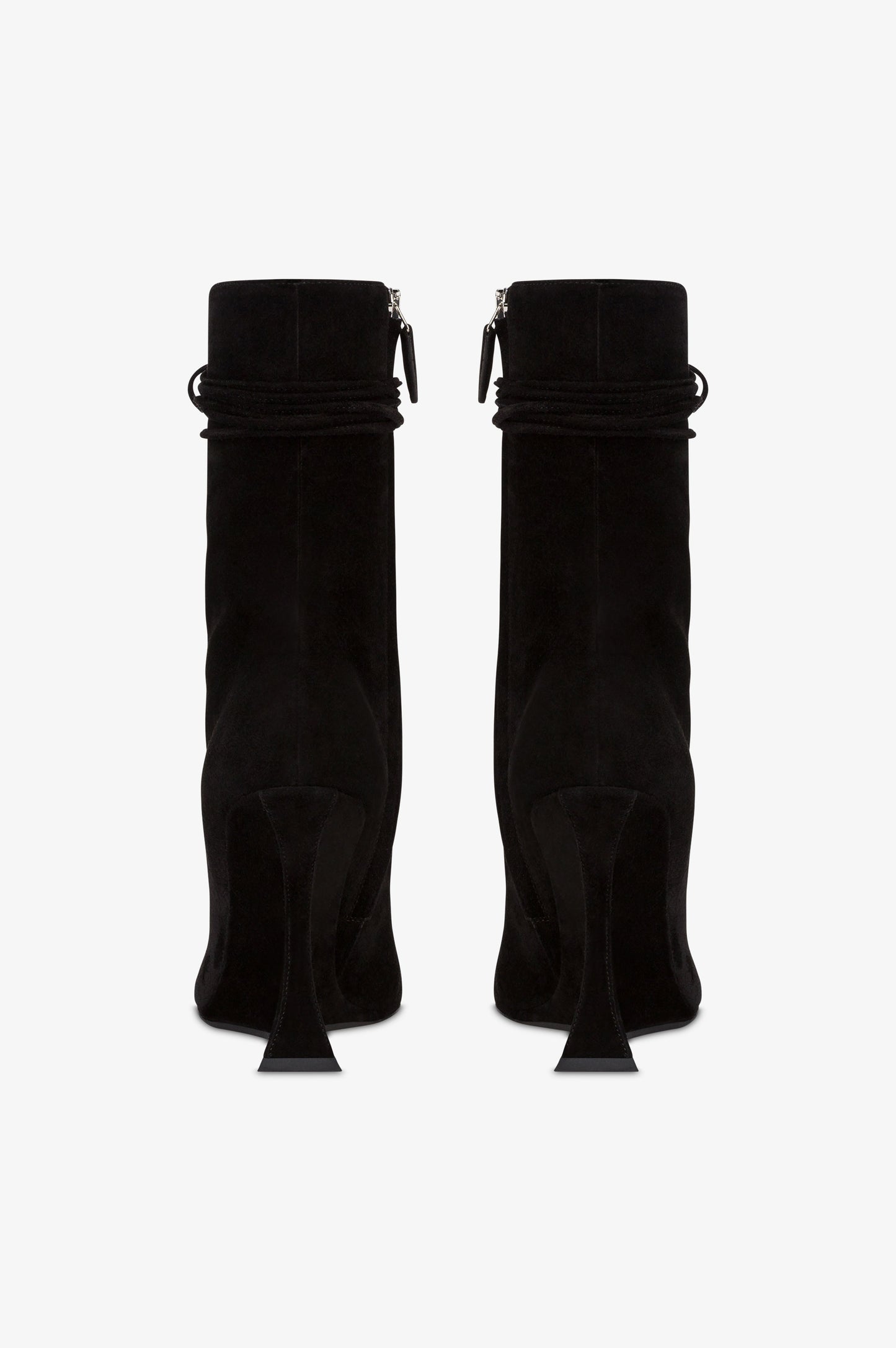 Ankle boots in black calf suede leather.