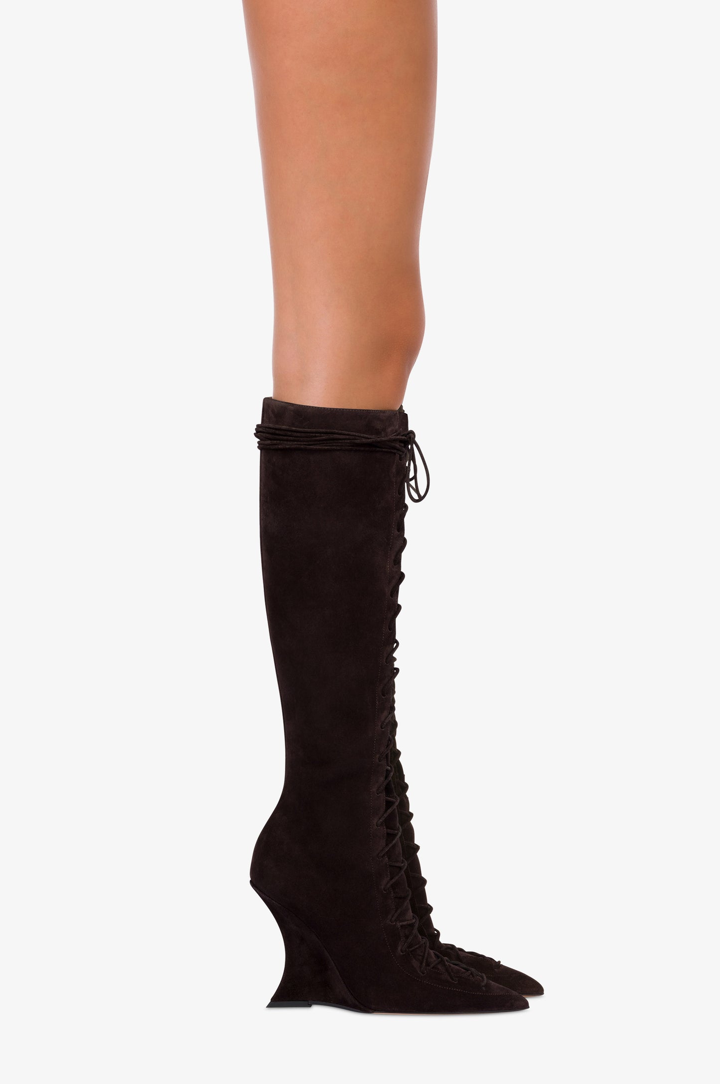 Boots in ebony calf suede leather.