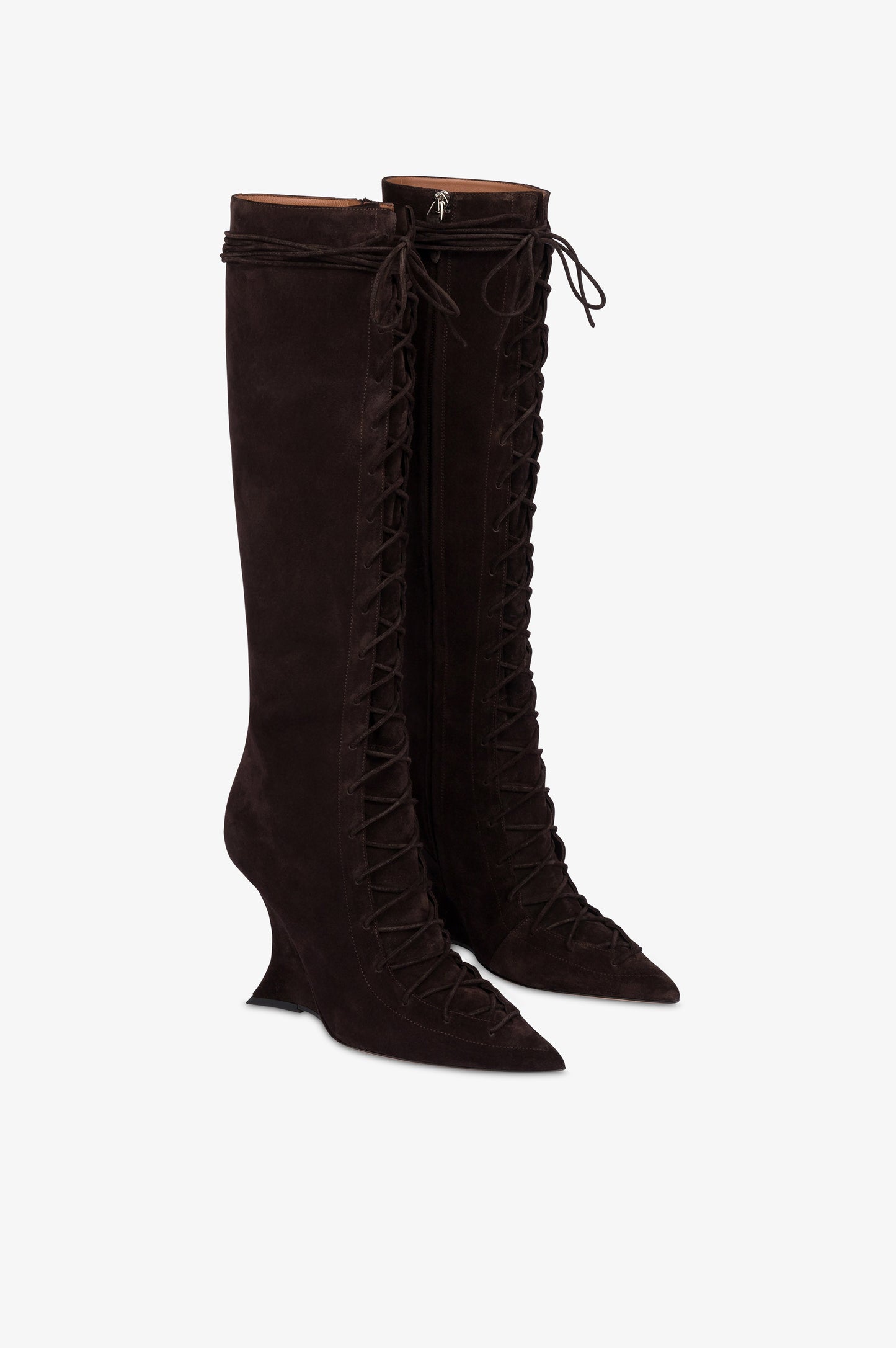 Boots in ebony calf suede leather.