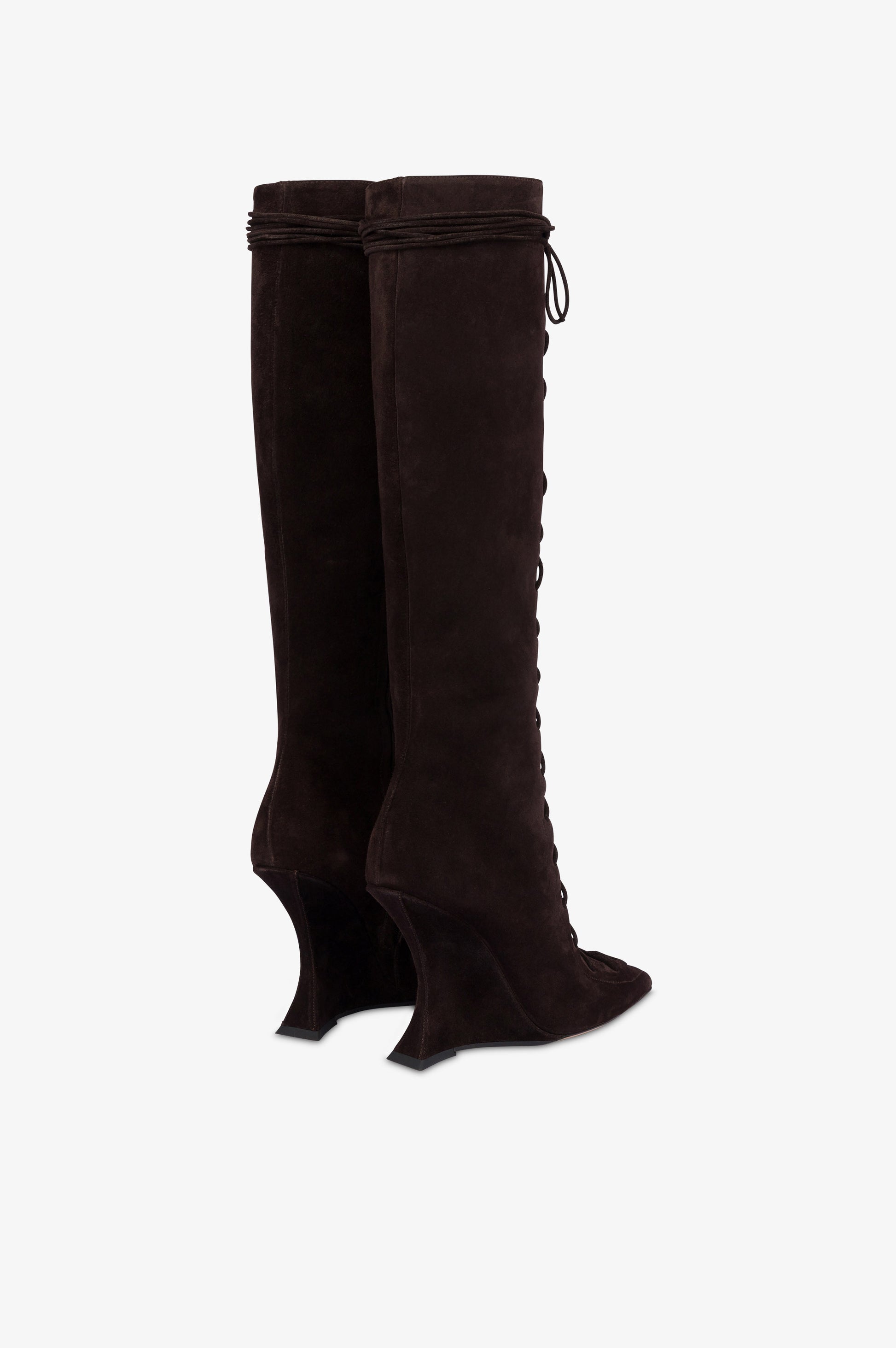 Boots in ebony calf suede leather.