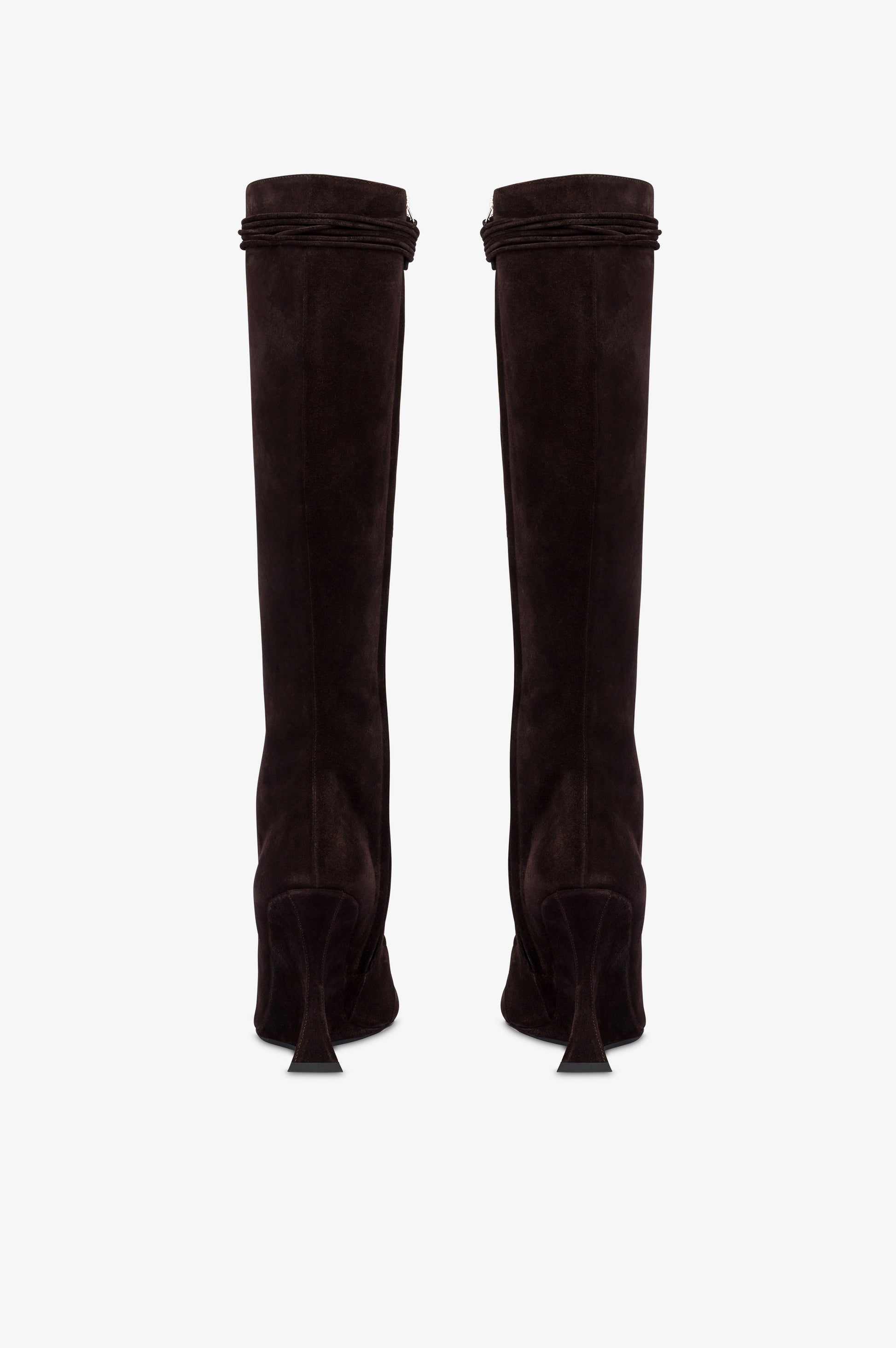 Boots in ebony calf suede leather.