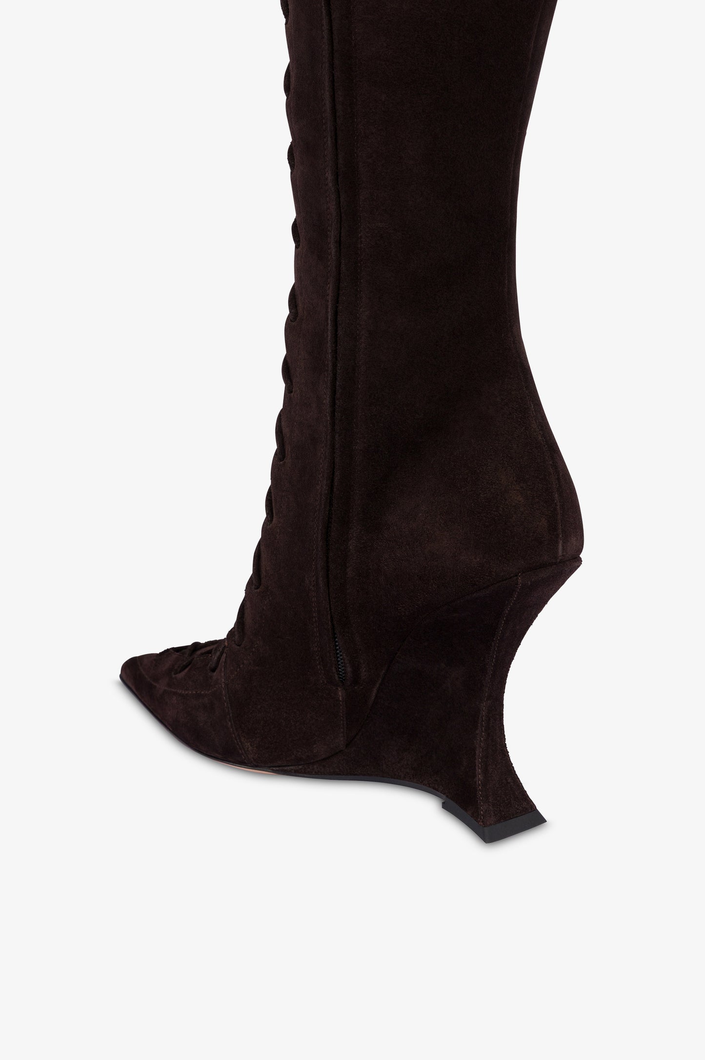 Boots in ebony calf suede leather.