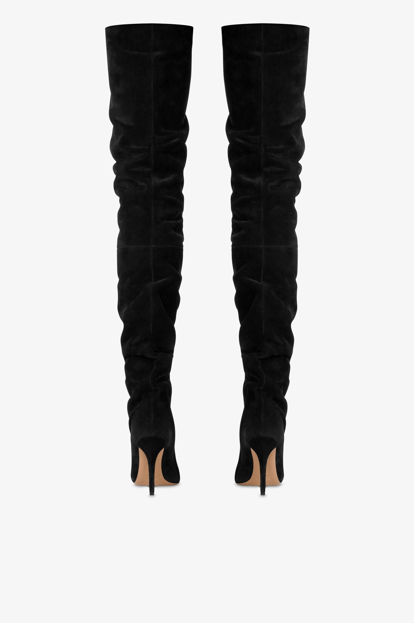 Over-the-knee boots in black suede leather.